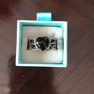 Pandora black heart ring
